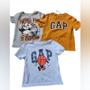 Gap Toddler Boy Short Sleeves Crewneck Tshirt Bundle, 2T, Yellow/ Blue